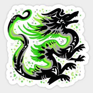 Aromantic Flag Dragon Sticker